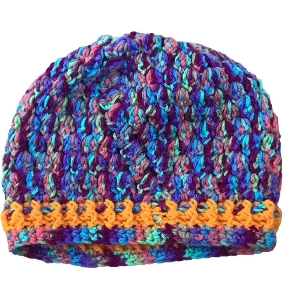 Hippie knitted Beanie for Ponytail